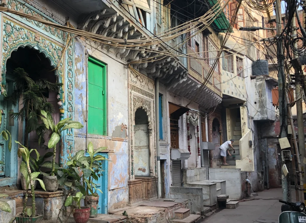 A residential street in the heart of Old Delhi. Photo courtesy Glenn Corbett.