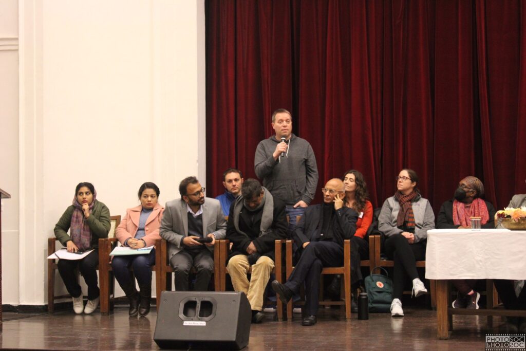 introducing selves to St. Stephens' student assembly